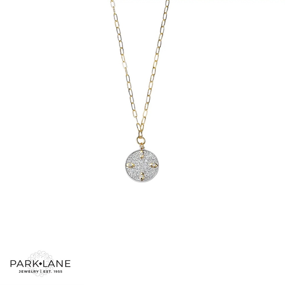 Park Lane “LENNOX” Gold Chain with Silver Disc Necklace